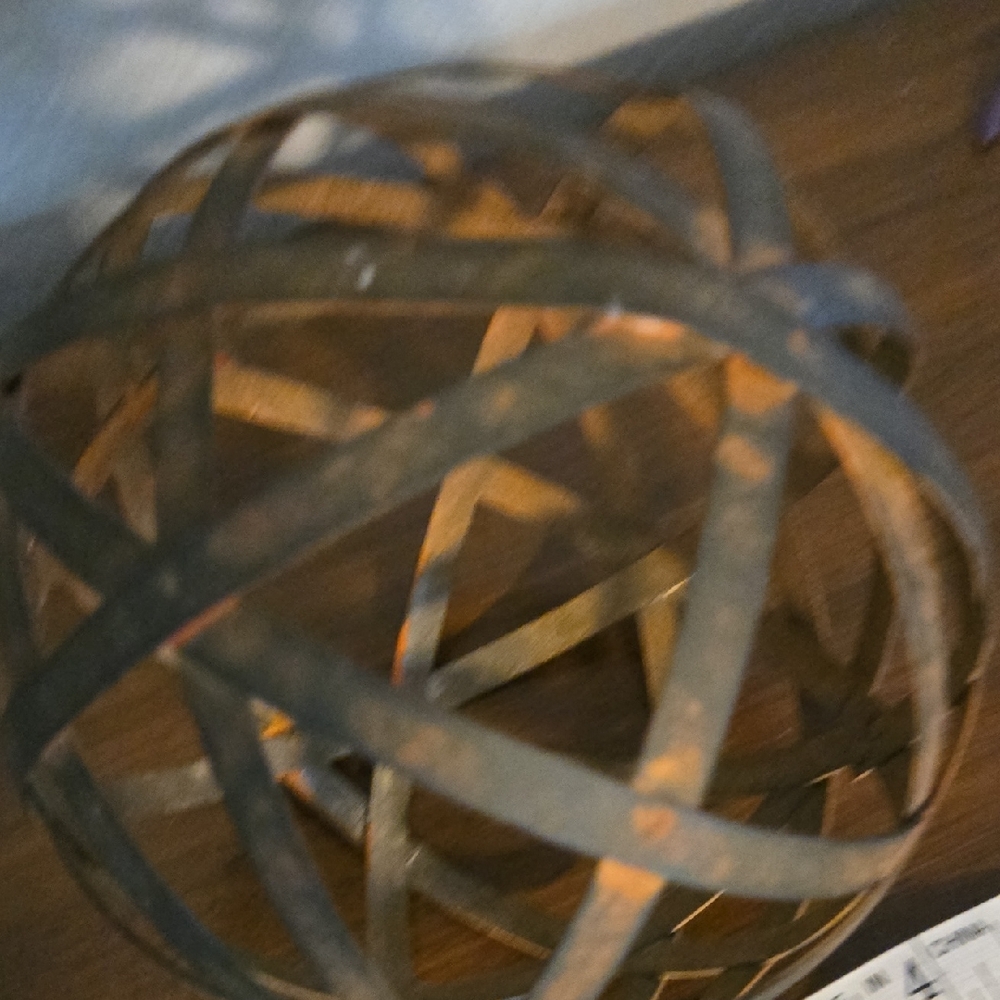 Rustic Metal Orb Sculpture - Picture 5 of 5